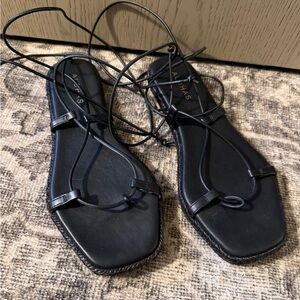 Alohas Women's Black Lace Up Sandals Size 38